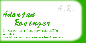 adorjan rosinger business card